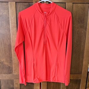 Title Nine Vibrant Coral 1/2 Zip Long Sleeve Top